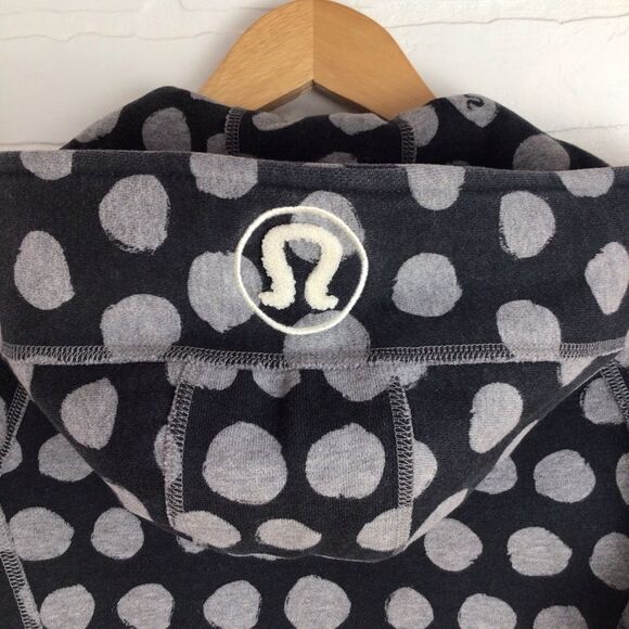Lululemon 𝅺SCUBA jacket size 4 hoodie zip-up dots polka charcoal grey - Picture 3 of 9